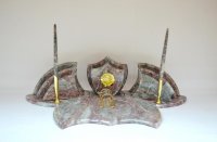 Оригинальный настольный набор из серо - розового мрамора, арт. 3039